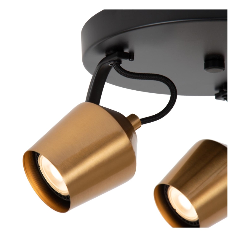 Lucide EMILE - Ceiling spotlight - Ø 23 cm - 3xGU10 - Matt Gold / Brass
